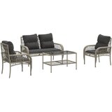  4-dijelni set vrtnih sofa s jastucima svijetlosivi poliratan | shoptok.hr