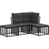  Set vanjskih sofa Crna Poliester | shoptok.hr