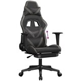  Gaming stol z oporo za noge črno in sivo umetno usnje, (21152247) | Shoptok.si