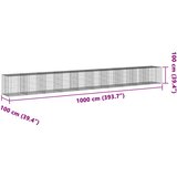  Gabionska košara s poklopcem 1000x100x100 cm pocinčano željezo | shoptok.hr