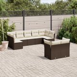 vidaXL 9-dijelni set vrtnih sofa s jastucima poliratan smeđi | shoptok.hr