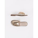 GOODIN Gold women's flip-flops on a flat sole | Shoptok.si