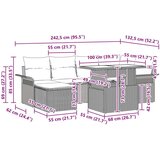  Vrtna sedežna garnitura z blazino 7 pcs Črna Poly ratan, (5000020957) | Shoptok.si