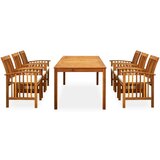  7-dijelni vrtni blagovaonski set od drva bagrema s jastucima | shoptok.hr