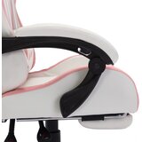  Igraća stolica s RGB LED svjetlima rozo-bijela od umjetne kože | shoptok.hr