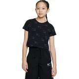 Nike NSW TEE CROP AIR AOP Majica za djevojčice, crna, veličina