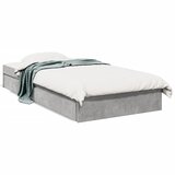 Furnova Posteljni okvir s predali betonsko siv 75x190 cm inženirski les, (21936222) | Shoptok.si