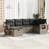 vidaXL 6-dijelni set vrtnih sofa od poliratana s jastucima sivi | shoptok.hr