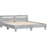  Posteljni okvir z vzglavjem betonsko siv 200x200 cm i | Shoptok.si