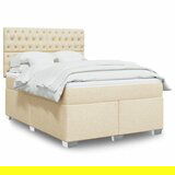vidaXL Krevet s oprugama i madracem krem 140 x 190 cm od tkanine | shoptok.hr