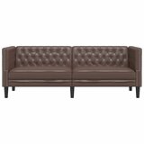  Chesterfield sofa za 3 osobe, smeđa, umjetna koža | shoptok.hr