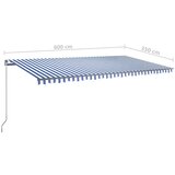  Prostostoječa avtomatska tenda 600x350 cm modra/bela, (20728943) | Shoptok.si