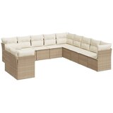  11-dijelni set vrtnih sofa od poliratana s jastucima bež | Eponuda.com