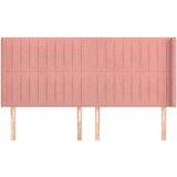  Uzglavlje s ušima ružičasti 183x16x118/128 cm baršunasti | shoptok.hr