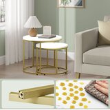  Okrugli stolić 2 kom - mramorne / zlatne noge | shoptok.hr