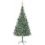  Umjetno osvijetljeno božićno drvce s kuglicama i šiškama 210 cm | shoptok.hr