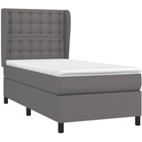  s oprugama i madracem sivi 90 x 200 cm od umjetne kože | shoptok.hr