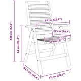  Stolica 6 pcs Smeđa 64.5 x 52 x 108 cm Čvrsto teak drvo | shoptok.hr