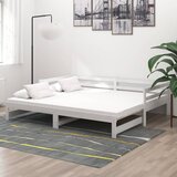 vidaXL Izvlečna dnevna postelja bela trdna borovina 2x(90x200) cm Cene