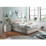 MID.YOU POSTELJA Z VZMETNICO 160 cm x 200 cm , tekstil, leseni material bež | Shoptok.si