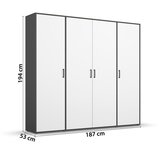 Rauch Möbel OMARA S KLASIČNIMI VRATI, siva, bela | Shoptok.si