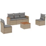 Maison Chic Seti vrtnega pohištva - Vrtna garnitura - Vrtni pohištvo set 6-delna z blazinami bež poli ratan, (21813353) | Shoptok.si