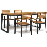  5-dijelni vrtni blagovaonski set od bagremovog drva i metala | shoptok.hr