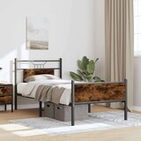 vidaXL Posteljni okvir brez vzmetnice hrast 90x190 cm inženirski les | Shoptok.si