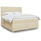  Krevet s oprugama i madracem krem 180x200 cm od tkanine | shoptok.hr