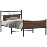  Okvir kreveta bez madraca smeđa boja hrasta 100 x 190 cm drveni | Eponuda.com