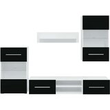 vidaXL Petodijelni Set TV Komoda sa LED Rasvjetom Crni | shoptok.hr