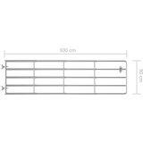 vidaXL vrata za polje s 5 šipki čelična (115 - 300) x 90 cm srebrna | shoptok.hr