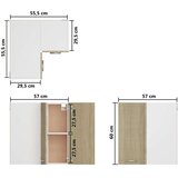 vidaXL Viseča kotna omarica sonoma hrast 57x57x60 cm iverna plošča, (20620681) | Shoptok.si