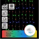 LED spoljašnja božićna girlanda 100xLED/8 funkcija 3xAA 4x1m IP44 višebojna