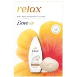 Ženski kozmetički set Relax Pamper, gel za tuširanje 250ml + sapun 90g + puf