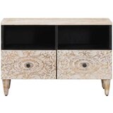 TV ormar s pohranom Bijelo 70 x 33 5 x 46 cm Čvrsto drvo manga - Bijelo | shoptok.hr
