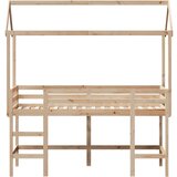  Krevet na kat s ljestvama i krovom 90x200 cm od borovine | shoptok.hr
