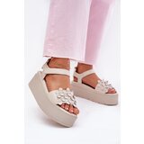 CheBello Ladies Leather Sandals On Platform Beige 4701 | shoptok.hr