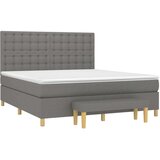  Box spring postelja z vzmetnico temno siva 180x200 cm blago, (21118427) | Shoptok.si