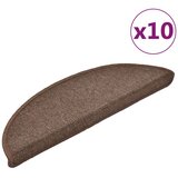  Prostirke za stepenice 10 kom 56x17x3 cm boje kave, poluokrugle | shoptok.hr