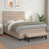  The Living Store Box spring postelja z vzmetnico kapučino 140x190cm umetno usnje - Box Spring Postelja, (21520588) Cene