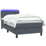 Box Spring krevet s madracem i LED tamno sivi 80x210 cm baršun | shoptok.hr