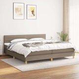  Box spring postelja z vzmetnico taupe 200x200 cm blago Cene