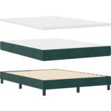 Box Spring Krevet s Madracem Tamnozelena 140x200 cm Baršun | shoptok.hr