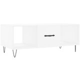 Maison Chic Klubska mizica - kavna mizica - Nizka mizica bela 102x50x40 cm inženirski les, (21754233) Cene