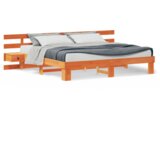  Konstrukcija postelje Rjava 180 x 200 cm Masivno borovo les, (5000126259) | Shoptok.si