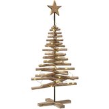 vidaXL Božićno drvce s stalakom Smeđa 120 cm Masivna tikovina | shoptok.hr