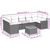 8-dijelni set vrtnih sofa od poliratana s jastucima crni | shoptok.hr