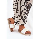 Boto Womens Platform Slippers With Decorative Flowers White Tessara Cene