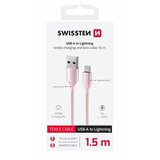 Swissten kabel USB/Lightning TEXTILE II, 3A, 480 Mb/s, 1,5m rozi | shoptok.hr